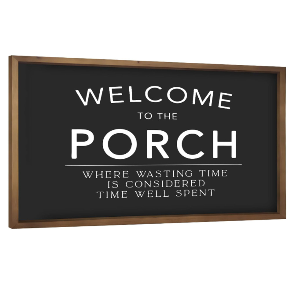 Welcome To Our Porch Sign, Wooden Porch Wall Decor Outdoor Rustic Farmhouse